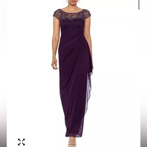 Elegant Purple Evening Gown Size 12 New With Tags